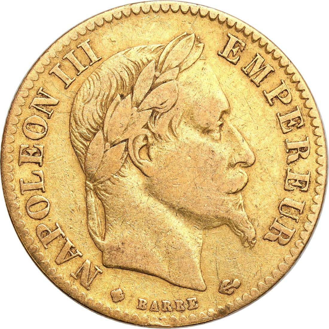 Francja Napoleon III 10 Franków 1867 BB Strasbourg