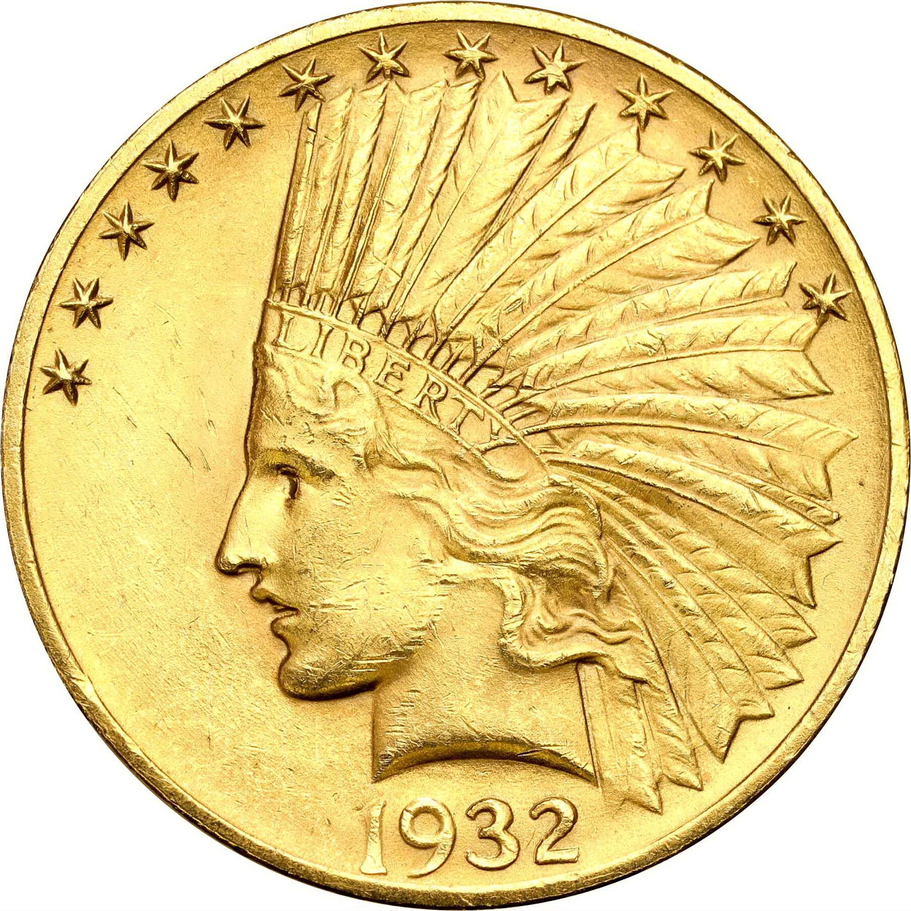 USA. 10 $ dolarów 1932 Indianin Filadelfia