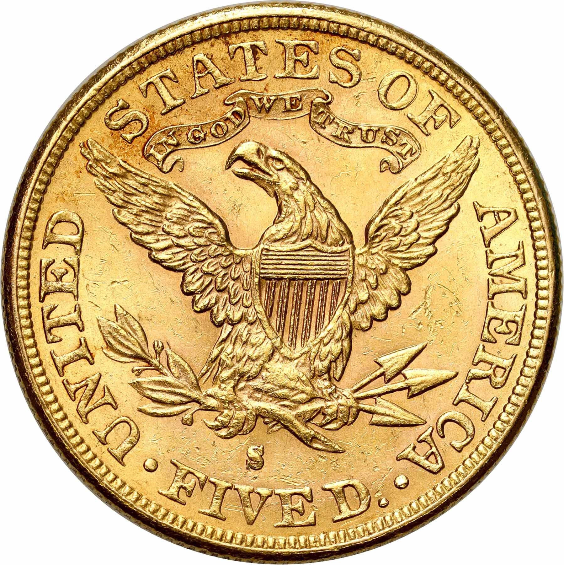 USA. 5 dolarów 1881 S, San Francisco