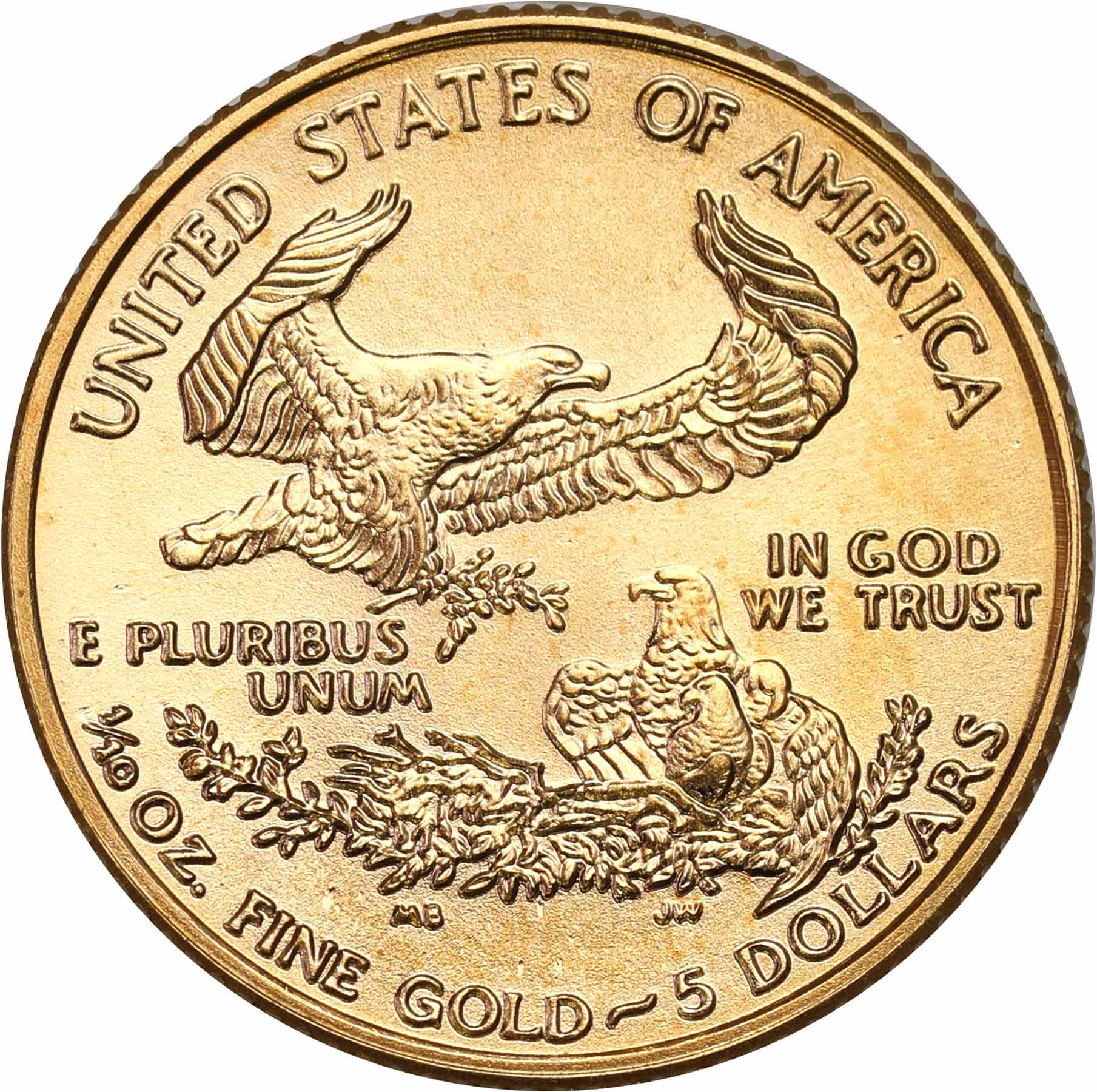 USA. Złote 5 $ dolarów 1995 Orzeł (Eagle) - 1/10 uncji złota