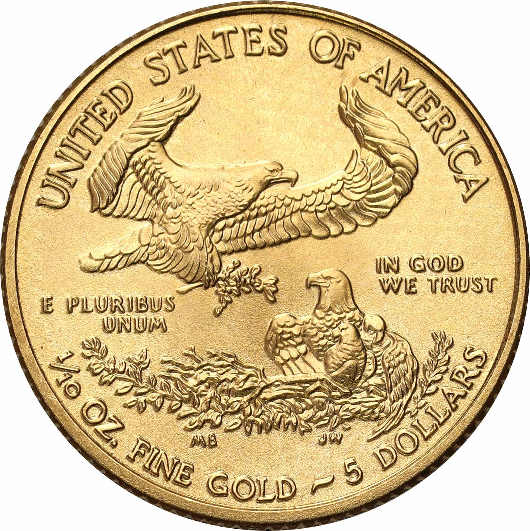 USA. Złote 5 $ dolarów 2011 Orzeł (Eagle) - 1/10 uncji złota