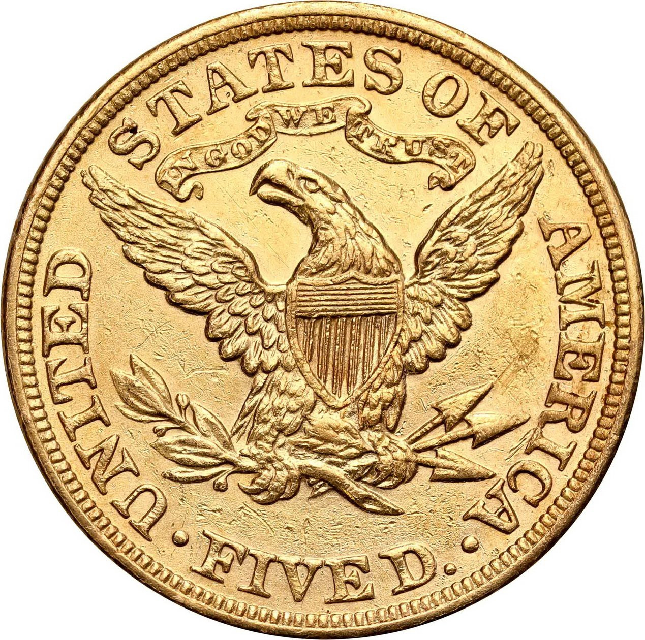 USA. Złote 5 dolarów 1885 Filadelfia