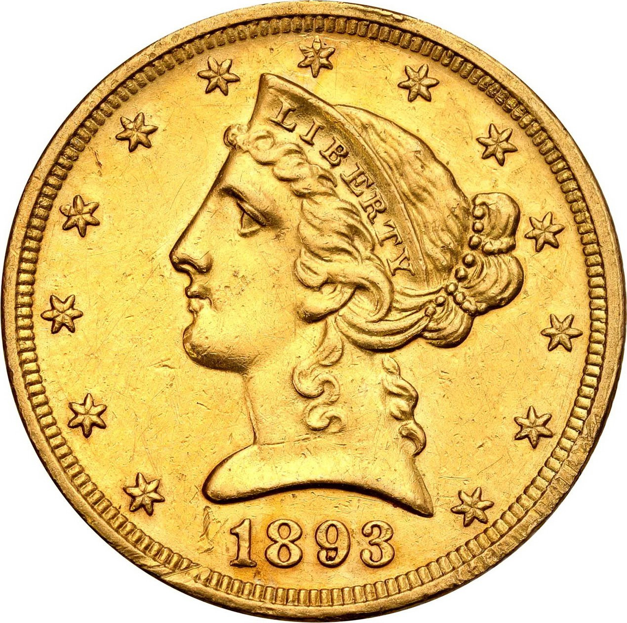 USA. Złote 5 dolarów 1893 Filadelfia