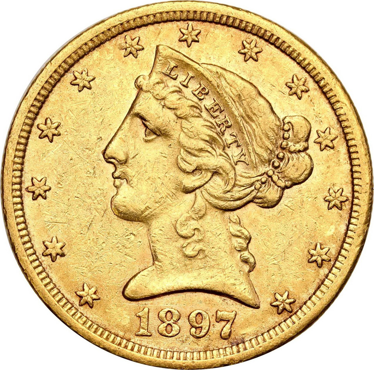 USA. Złote 5 dolarów 1897 S , San Francisco