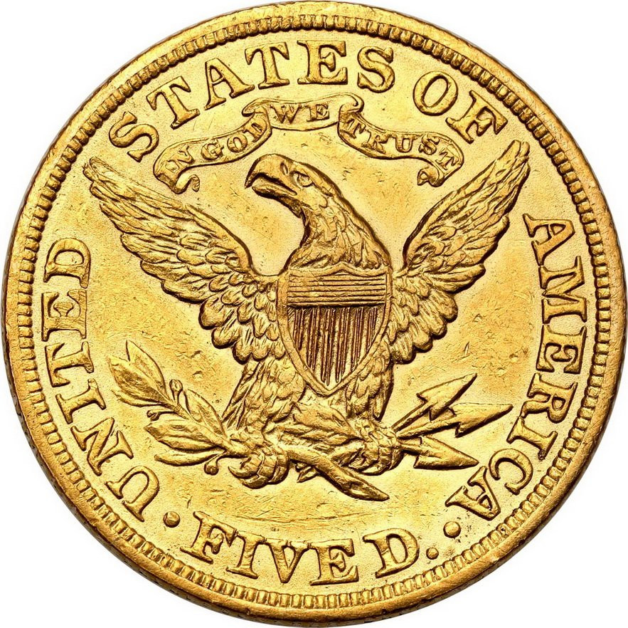 USA. Złote 5 dolarów 1902 Filadelfia