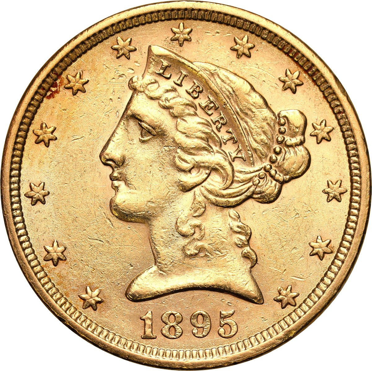 USA. Złote 5 dolarów 1895 Filadelfia
