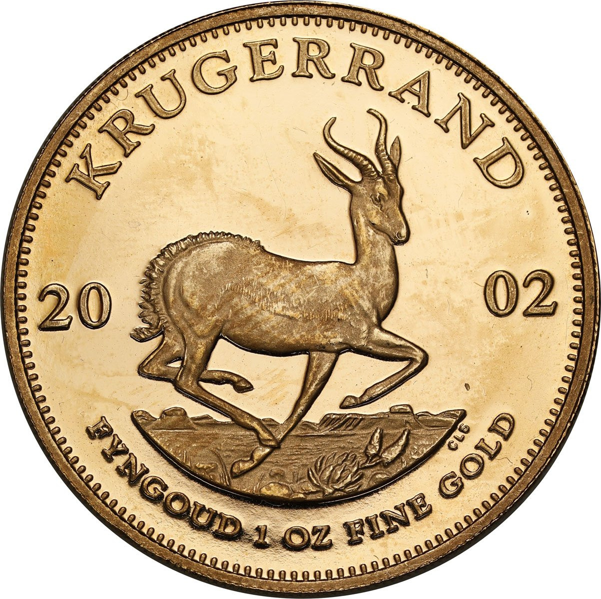RPA. Krugerrand 2002 - 1 uncja złota - stempel LUSTRZANY