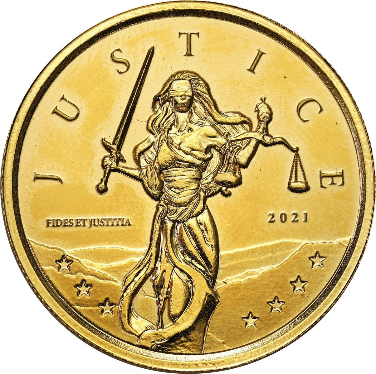 Gibraltar. 10 funtów - Lady Justice - uncja złota