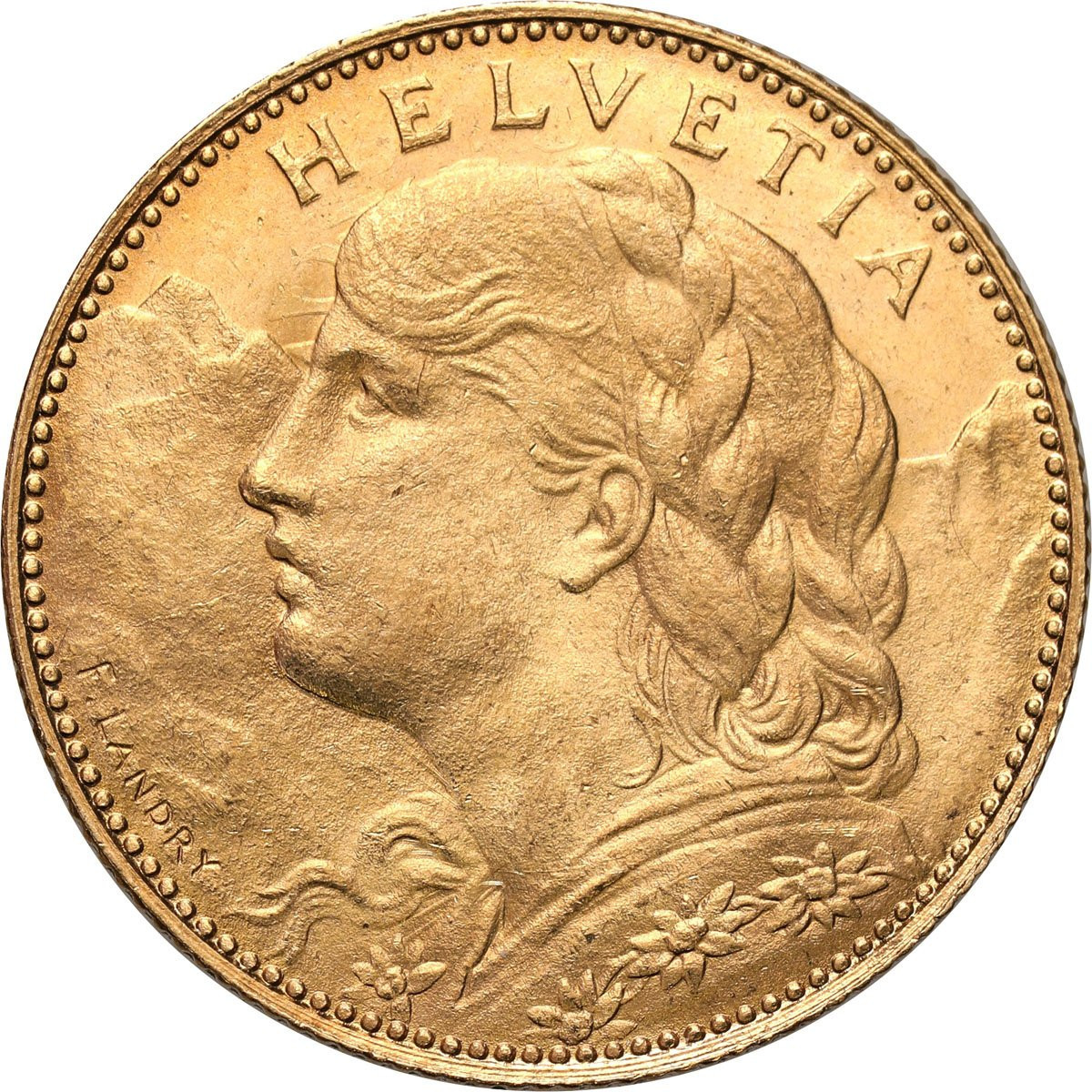 Szwajcaria. 10 franków 1916 - PIĘKNE