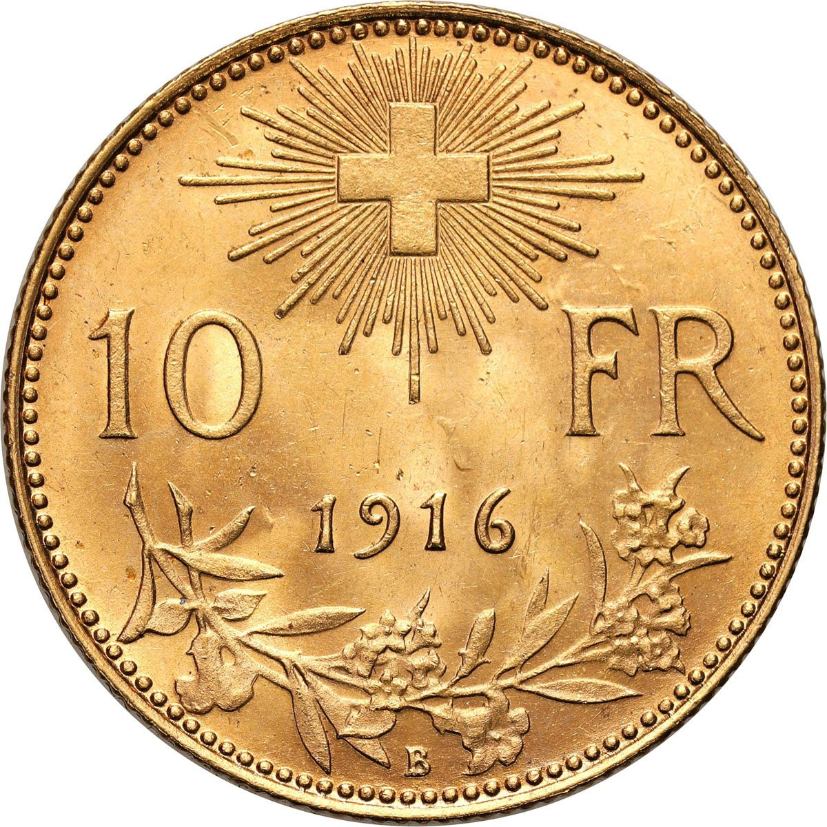 Szwajcaria. 10 franków 1916 - PIĘKNE