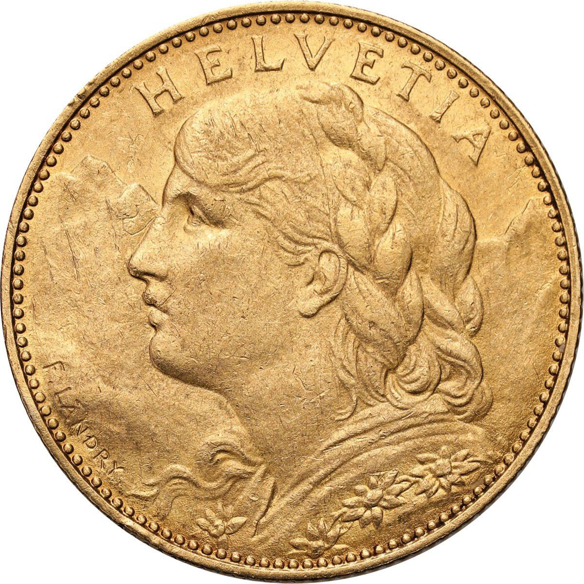 Szwajcaria. 10 franków 1915 - PIĘKNE