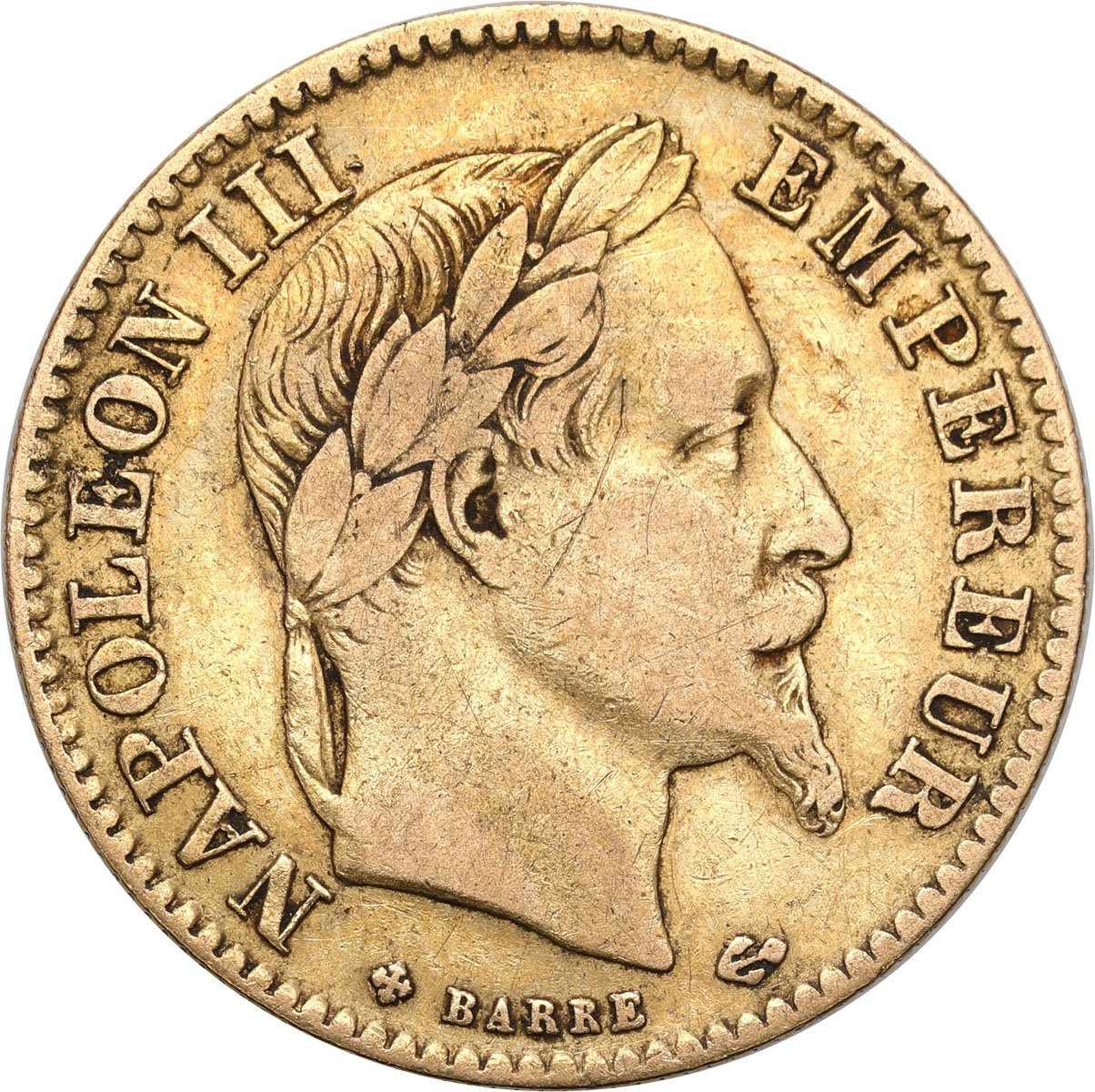 Francja Napoleon III 10 Franków 1865 BB Strasbourg