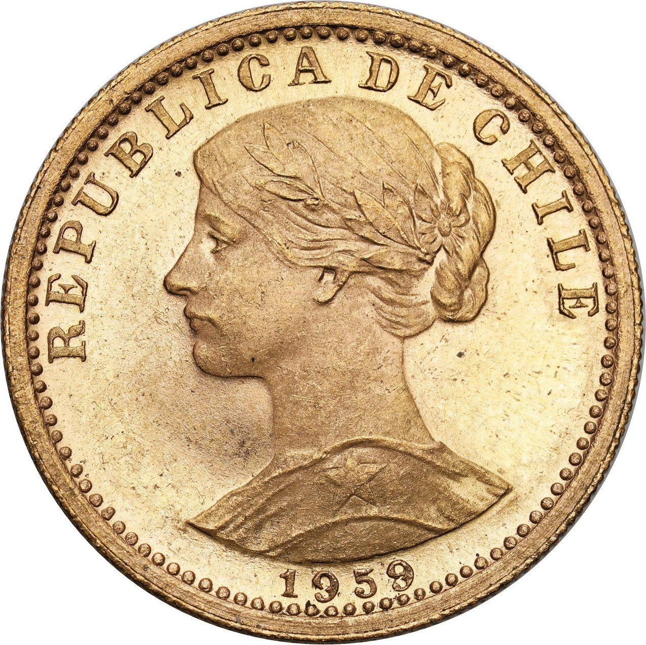 Chile. 20 Pesos 1959 - PIĘKNE