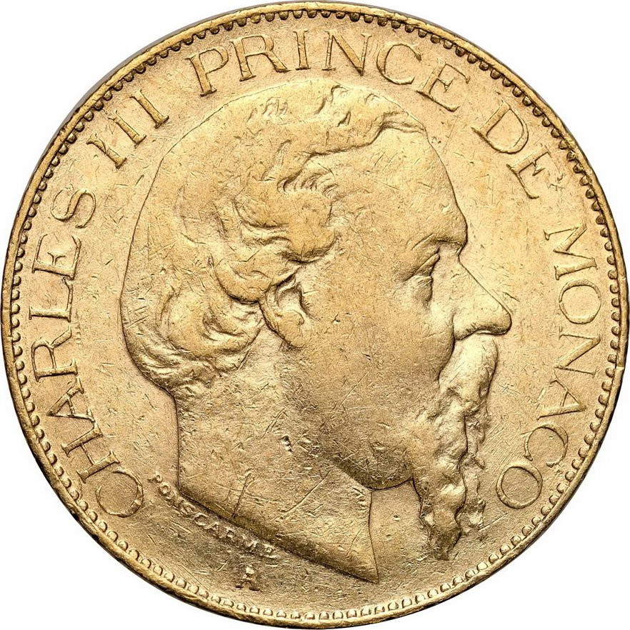 Monako. Charles III 20 franków 1878