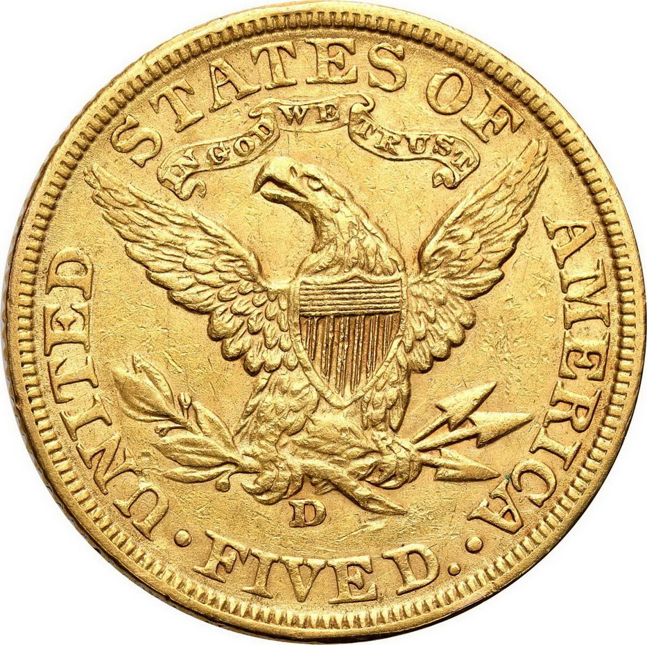 USA. Złote 5 dolarów Liberty 1906 D - Denver