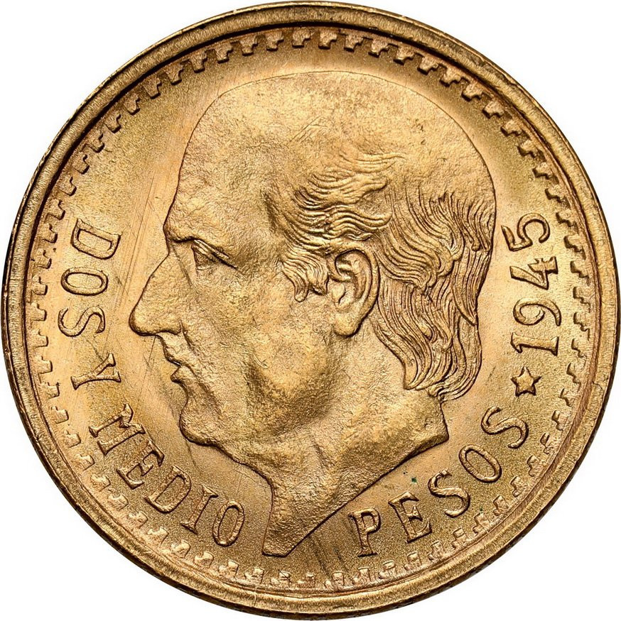Meksyk. Złote 2 1/2 pesos 1945