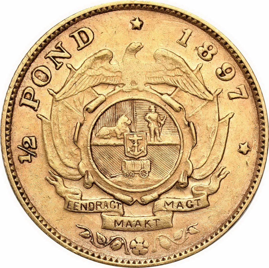 RPA. Paul Kruger 1/2 POND (Funt) 1897