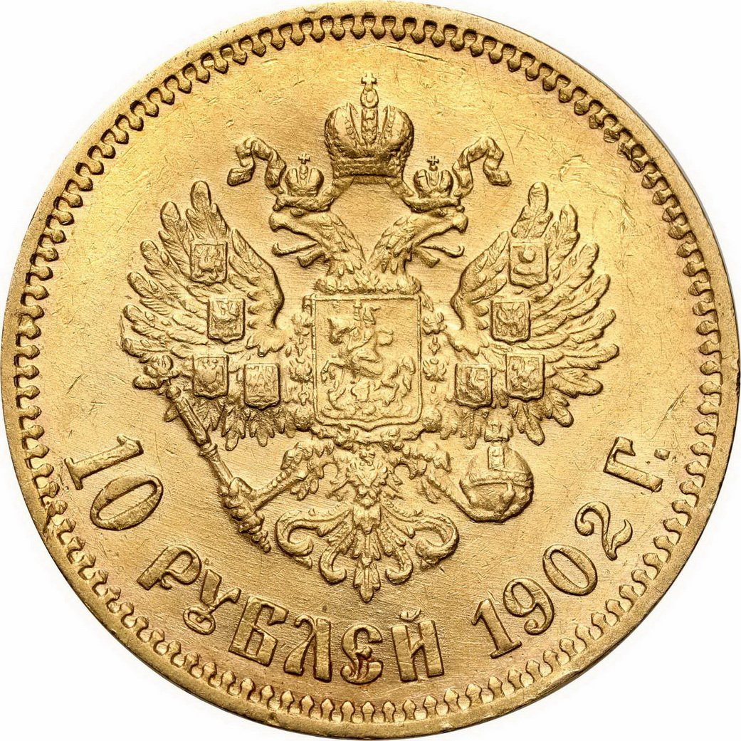 Rosja. Mikołaj II 10 rubli 1902 AP, Petersburg