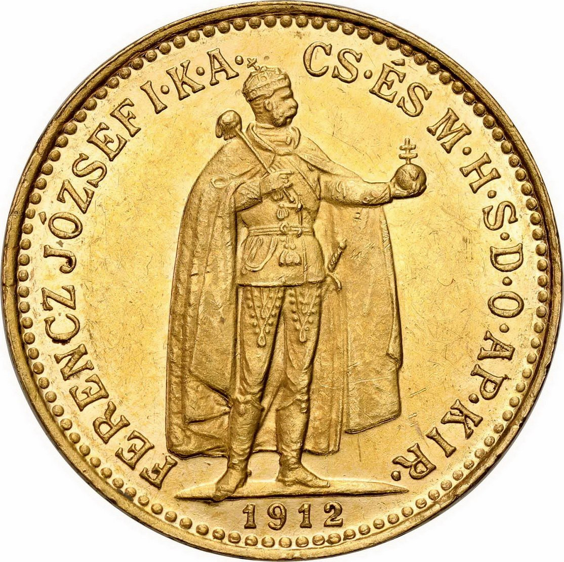 Węgry. Franciszek Józef 10 koron 1912 KB - PIĘKNE
