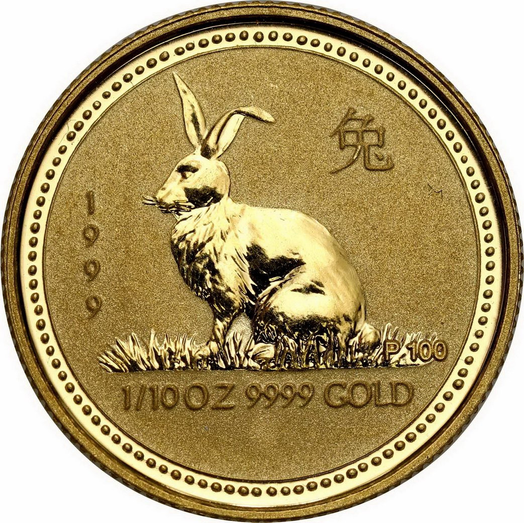 Australia 15 dolarów 1990 KRÓLIK - 1/10 uncji złota
