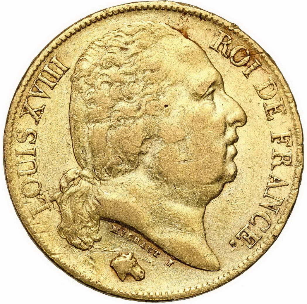 Francja. Ludwik XVIII 20 franków 1819 A Paryż