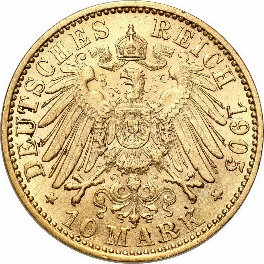 Niemcy Prusy. Wilhelm II 10 Marek 1905 A, Berlin