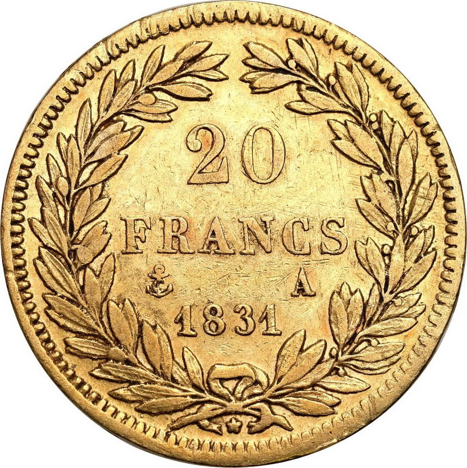 Francja. Ludwik Filip I 20 franków 1831 A