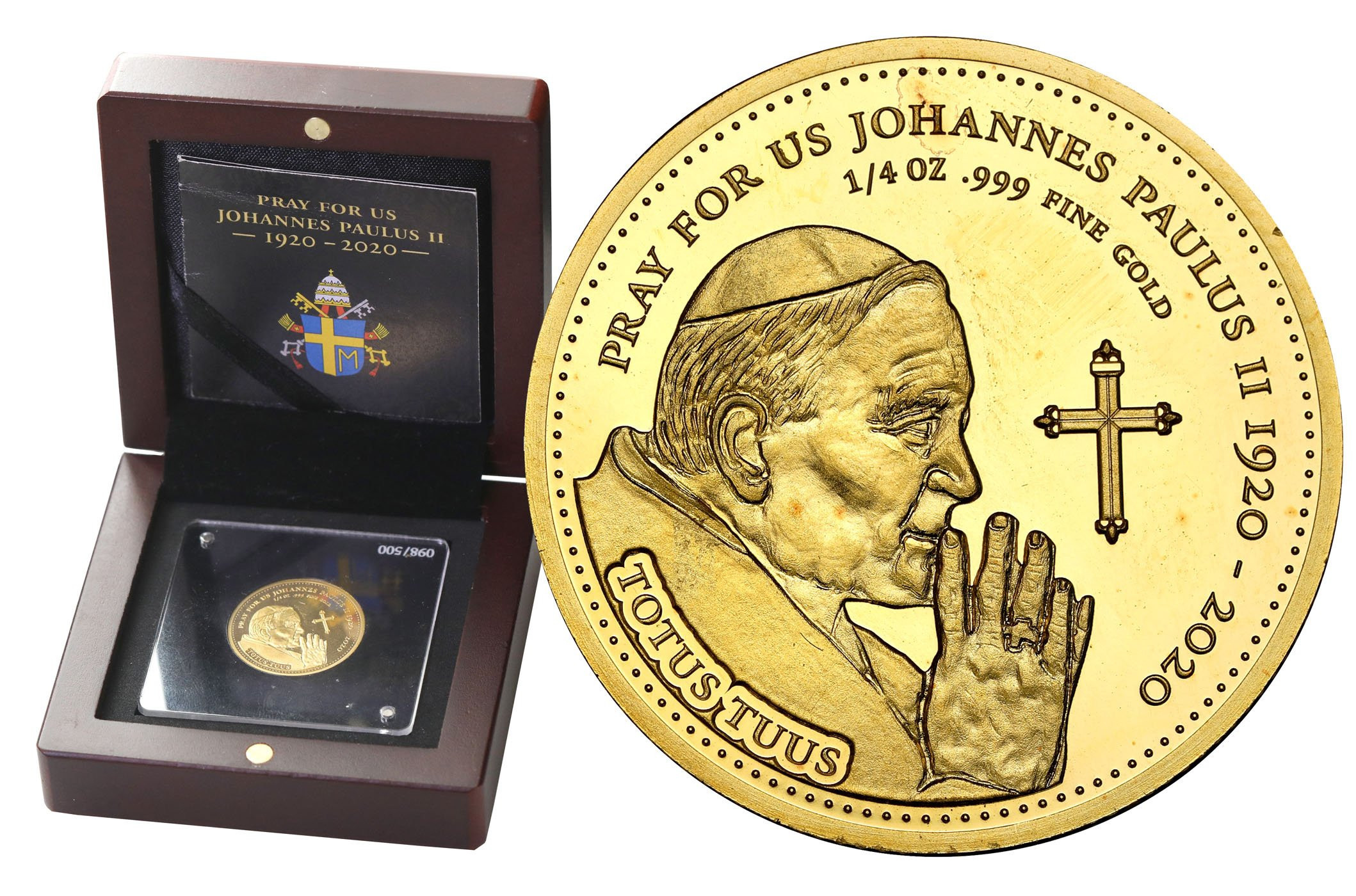 Congo. 100 franków 2020 Jan Paweł II - ZŁOTO