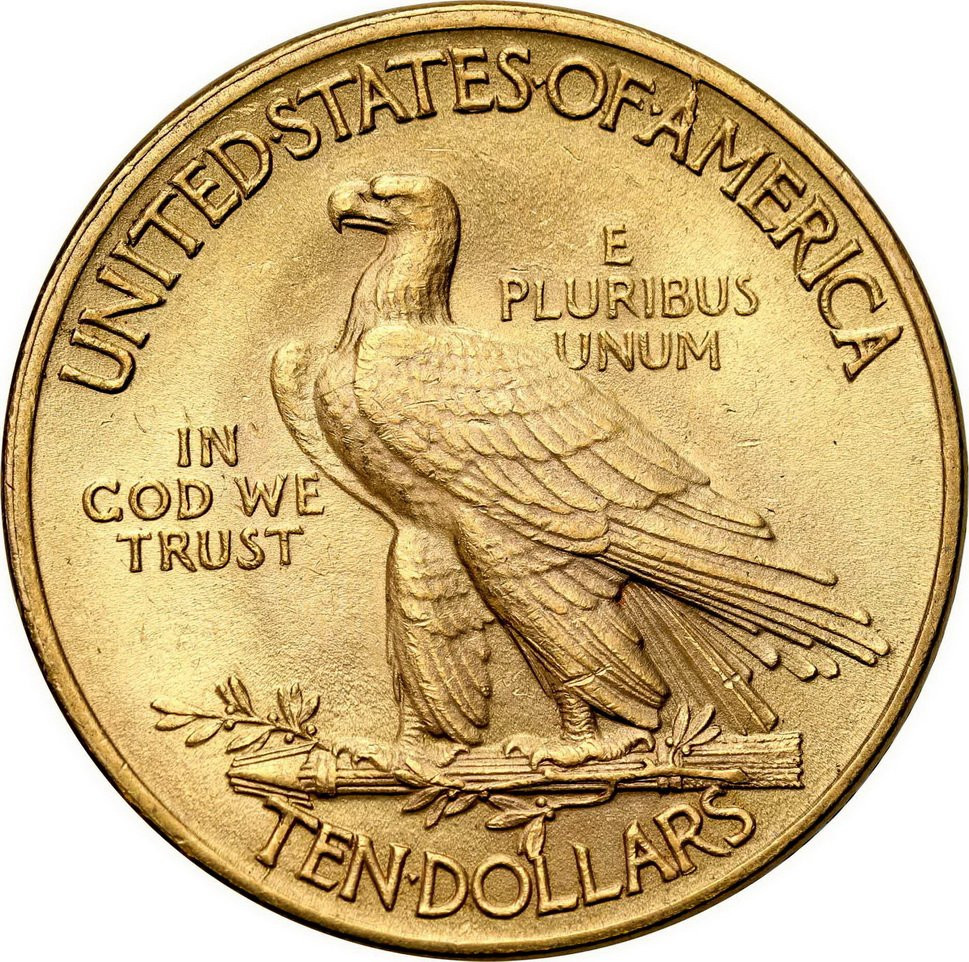 USA. Złote 10 dolarów 1913 Indianin - Filadelfia