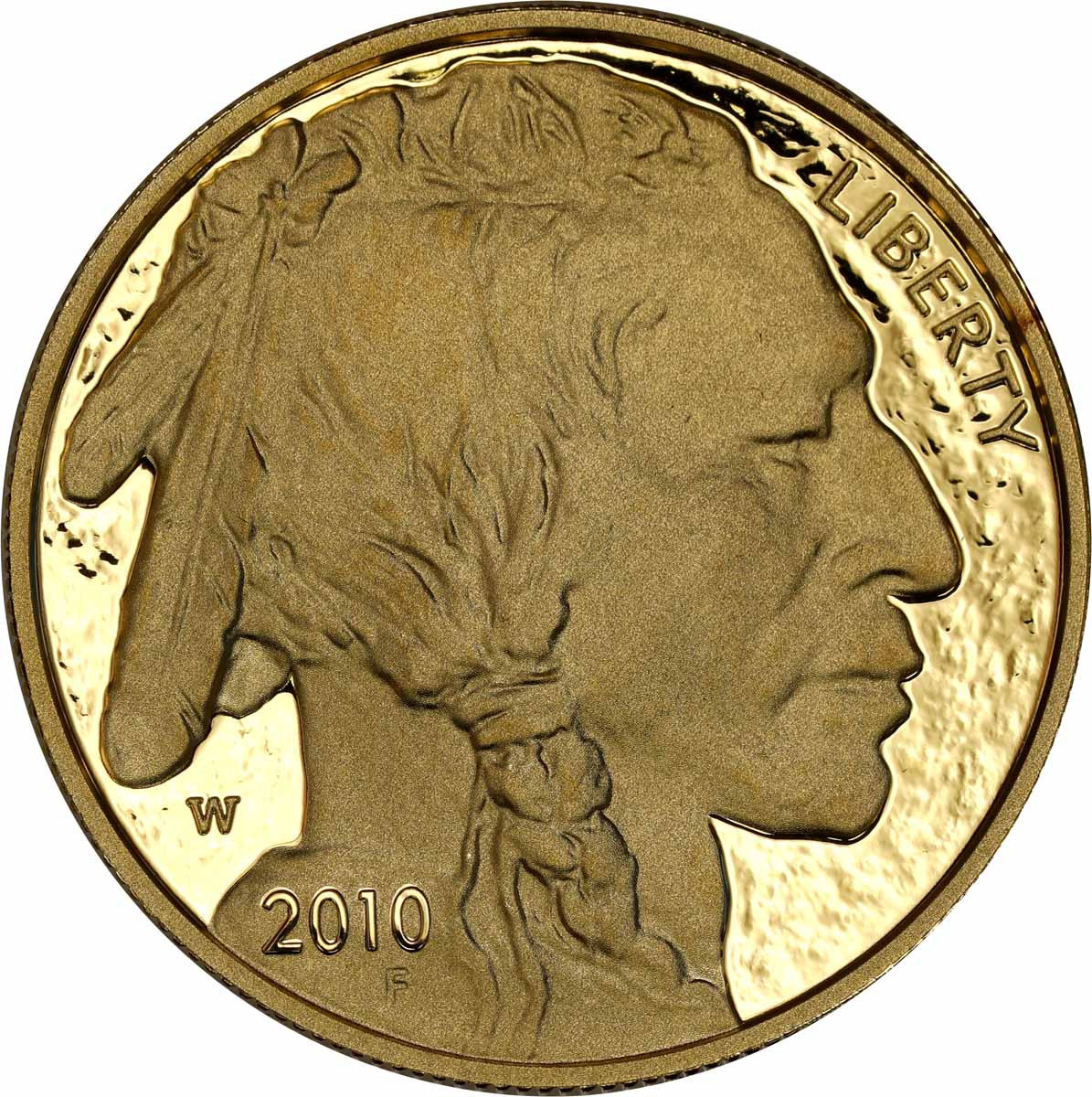 USA. Złote 50 dolarów 2010 Buffalo - BIZON (uncja złota) - STEMPEL LUSTRZANY
