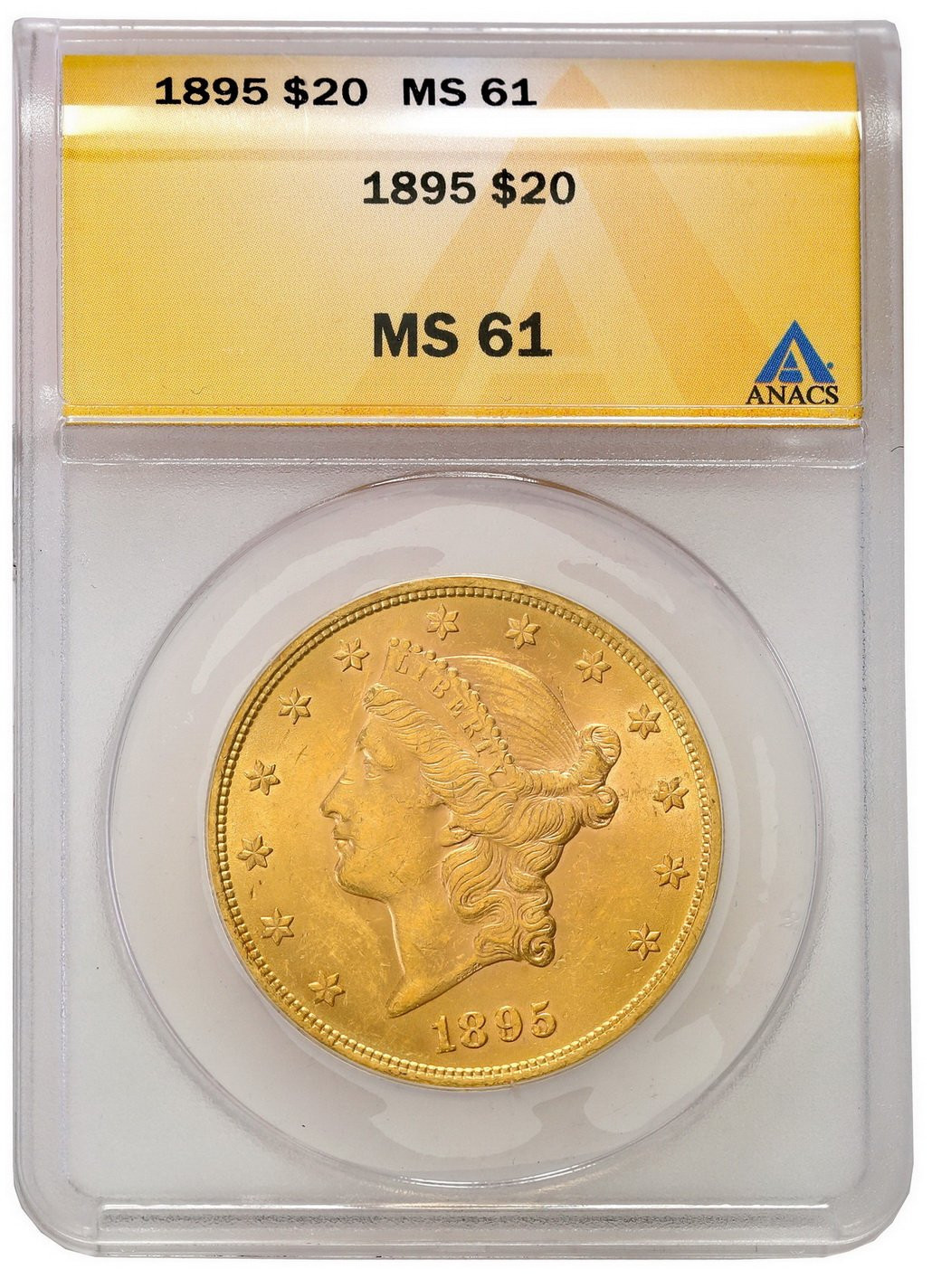 USA 20 dolarów 1895 Filadelfia ANACS MS61