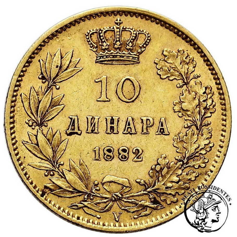 Serbia 10 dinarów 1882 st.3+