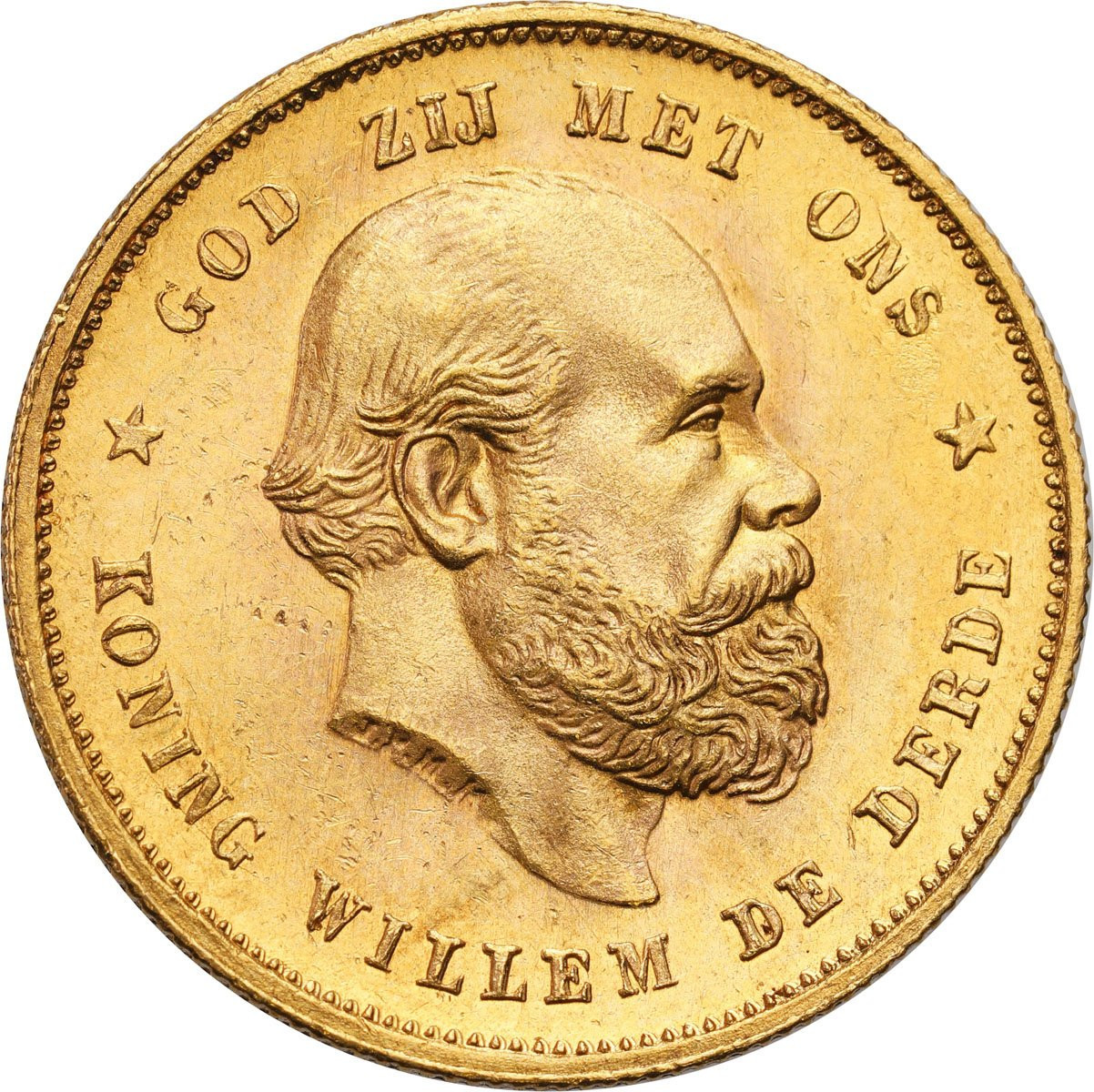Holandia. Wilhelm III (1849–1890) 10 guldenów 1877