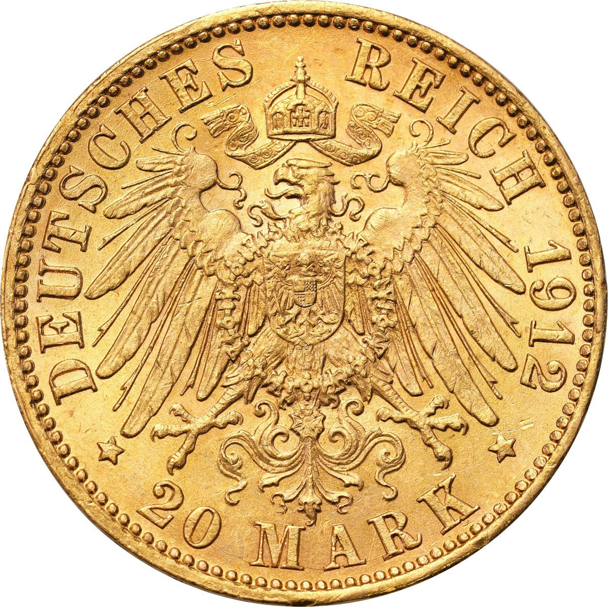 Niemcy. Prusy Wilhelm II 20 Marek 1912 J, Hamburg