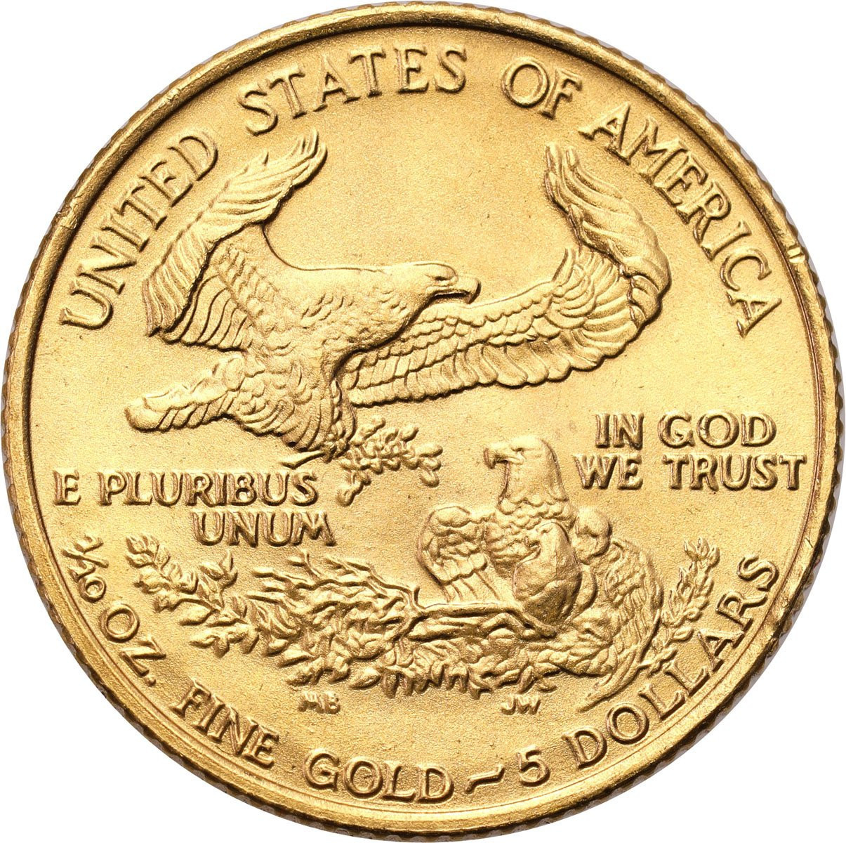 USA. Złote 5 $ dolarów 1987 Orzeł (Eagle) - 1/10 uncji złota