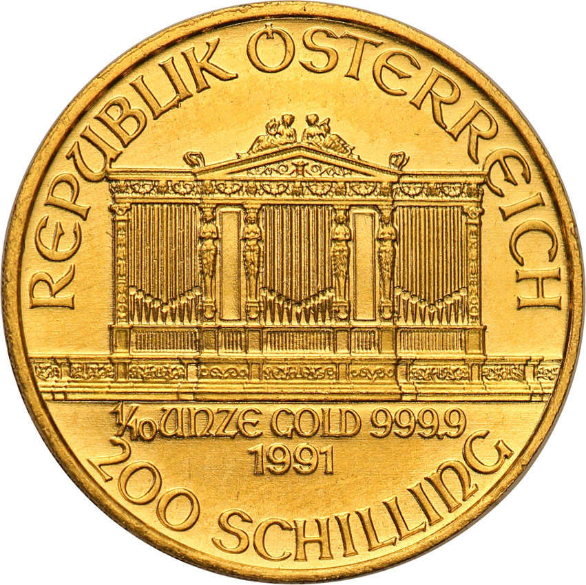 Austria 200 szylingów 1991 Filharmonicy (1/10 uncji złota) st.1