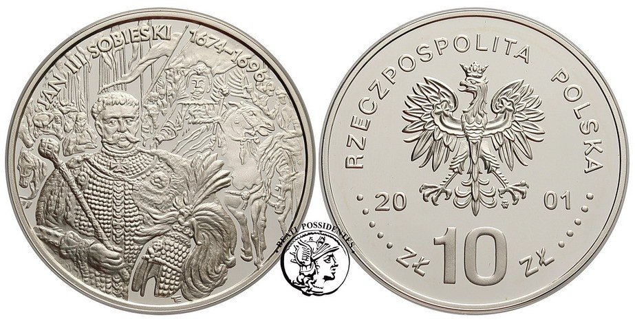 10 zł Jan III Sobieski popiersie 2001