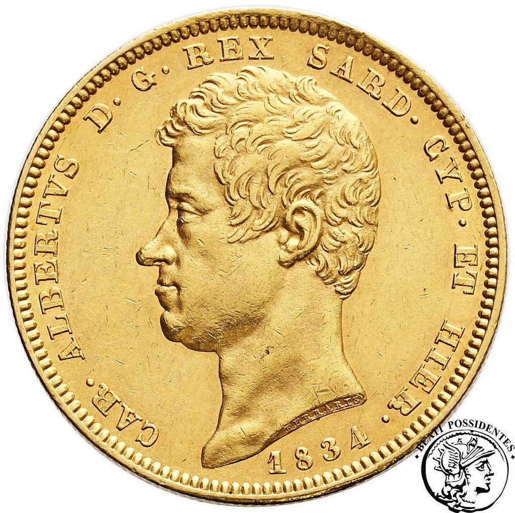 Włochy 100 Lirów 1834 Sardynia (orzeł) st.2-