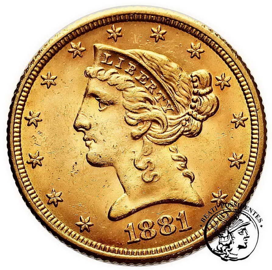 USA 5 $ dolarów 1881 Philadelfia st.2