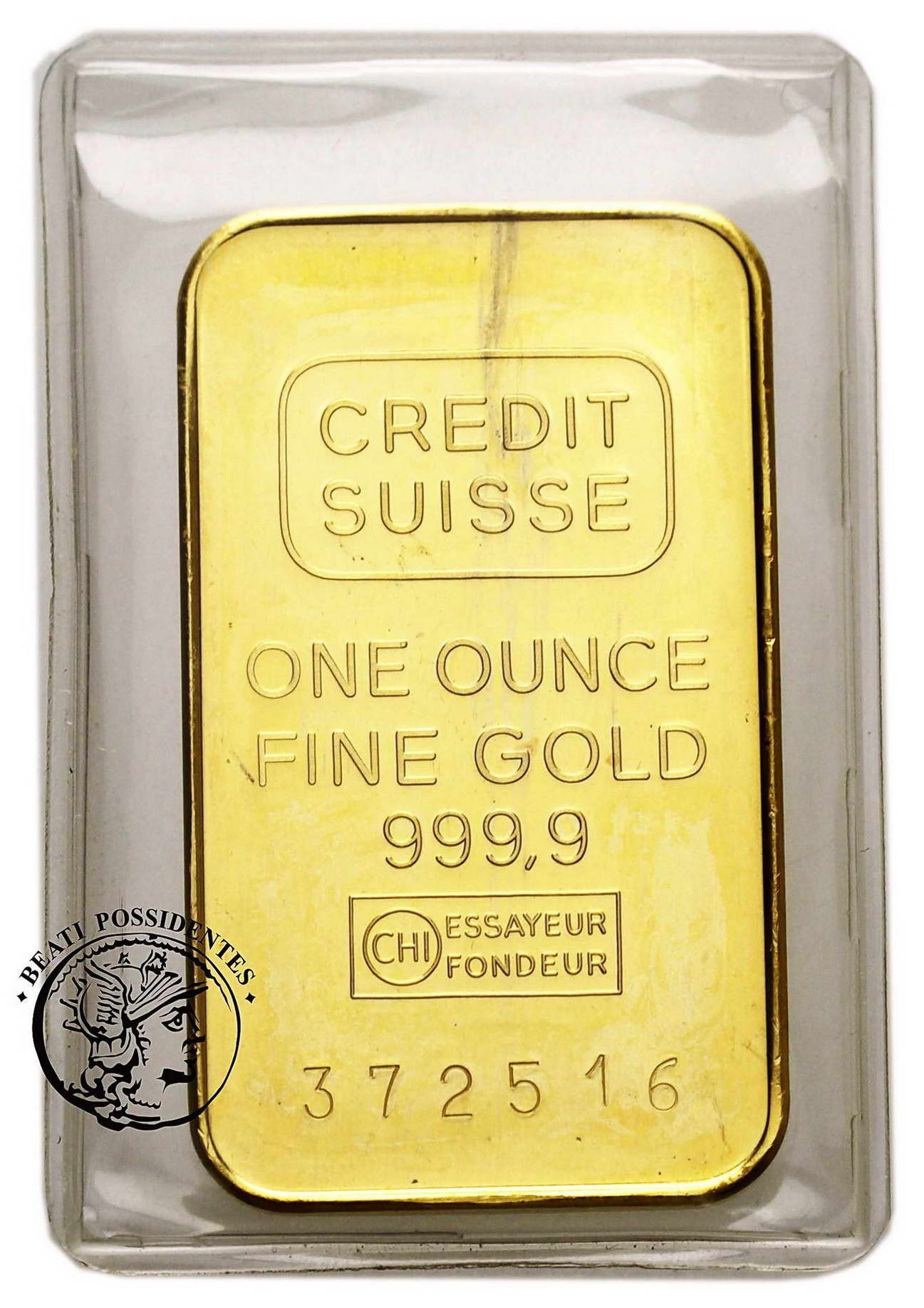 Szwajcaria sztabka uncjowa złoto 31,12 g Au .9999 st.1