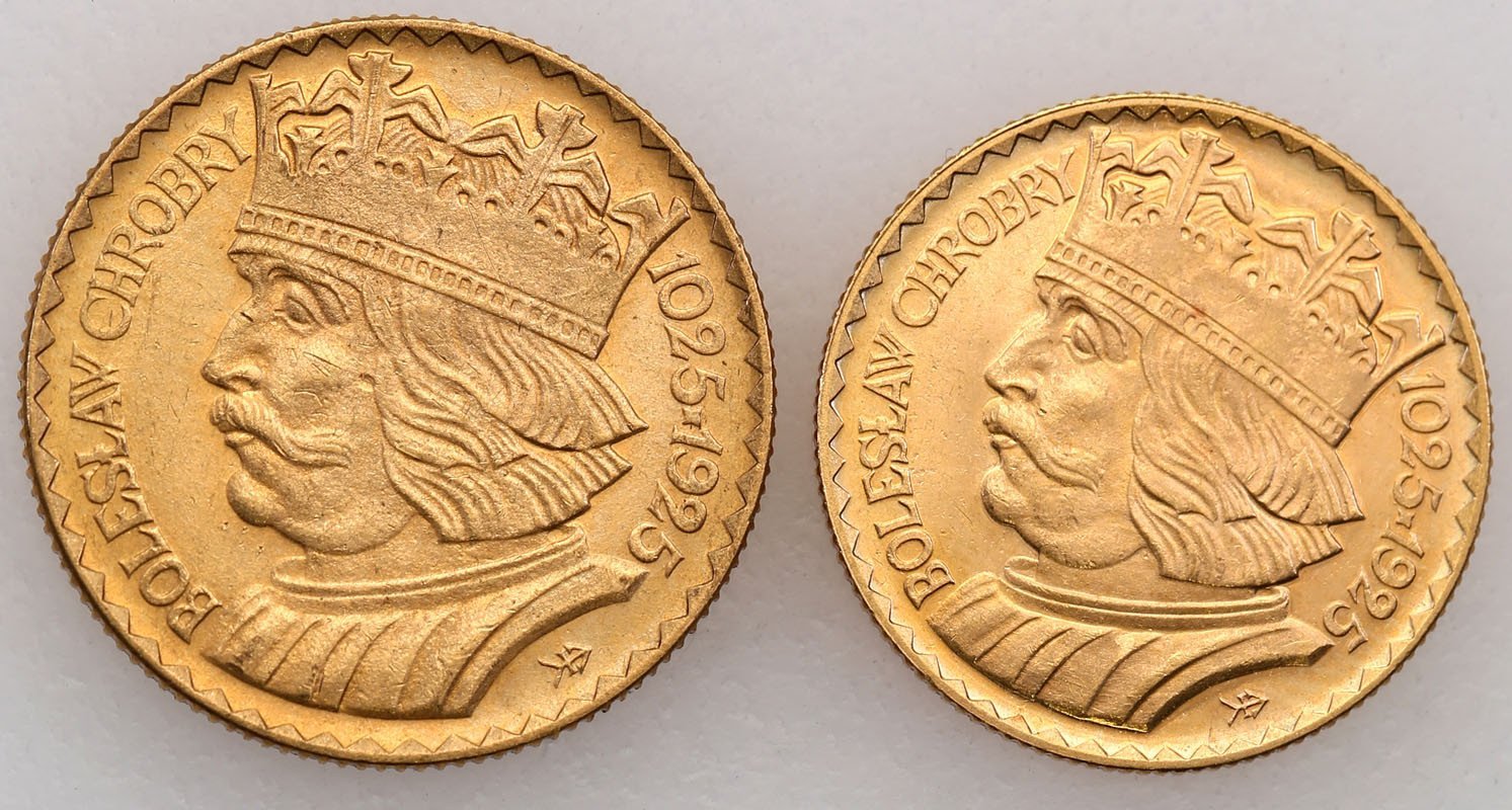 Polska II RP 10 + 20 złotych 1925 Chrobry lot 2 sztuk st.1