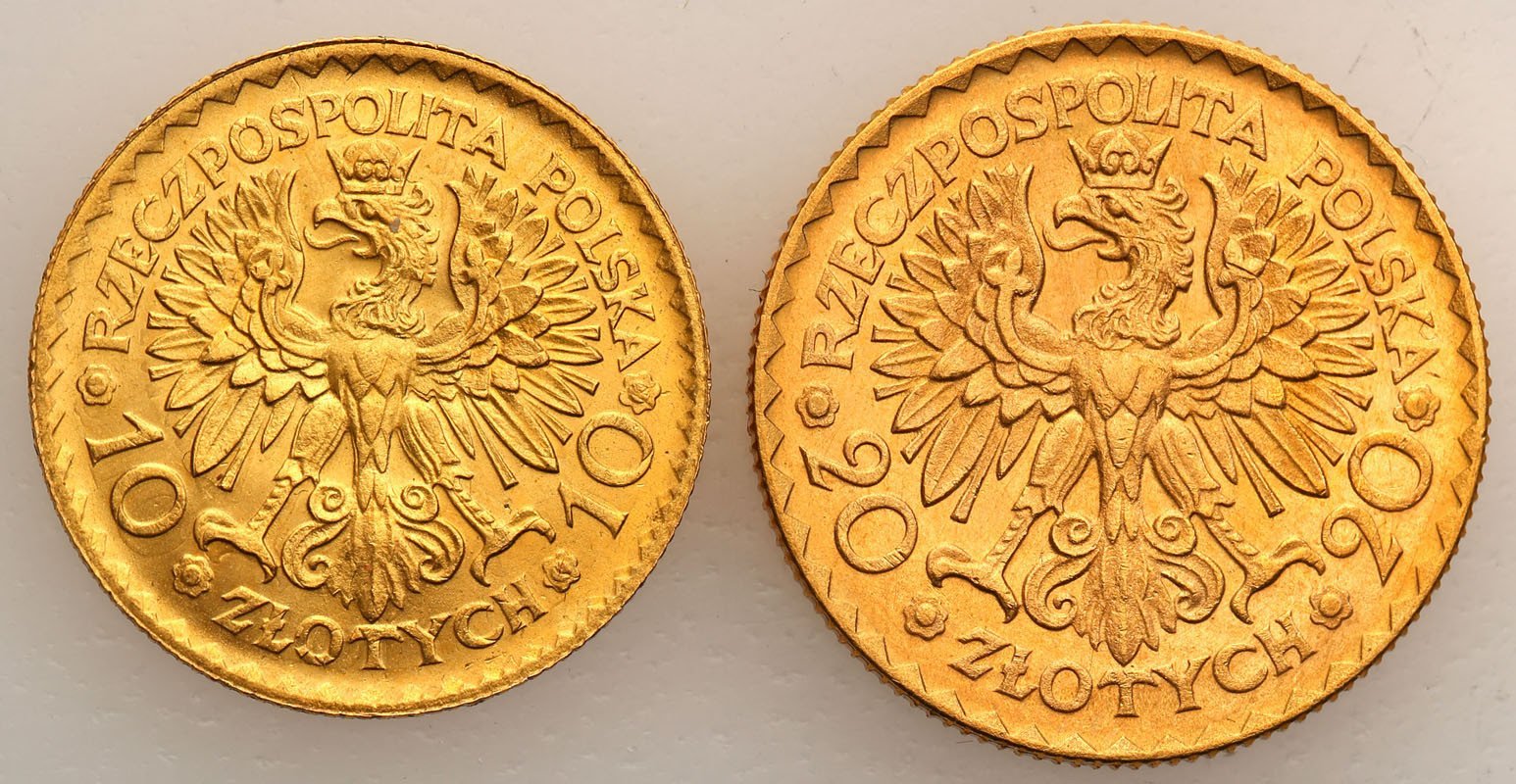 Polska II RP 10 + 20 złotych 1925 Chrobry (parka) zestaw 2 sztuk st.1/1-