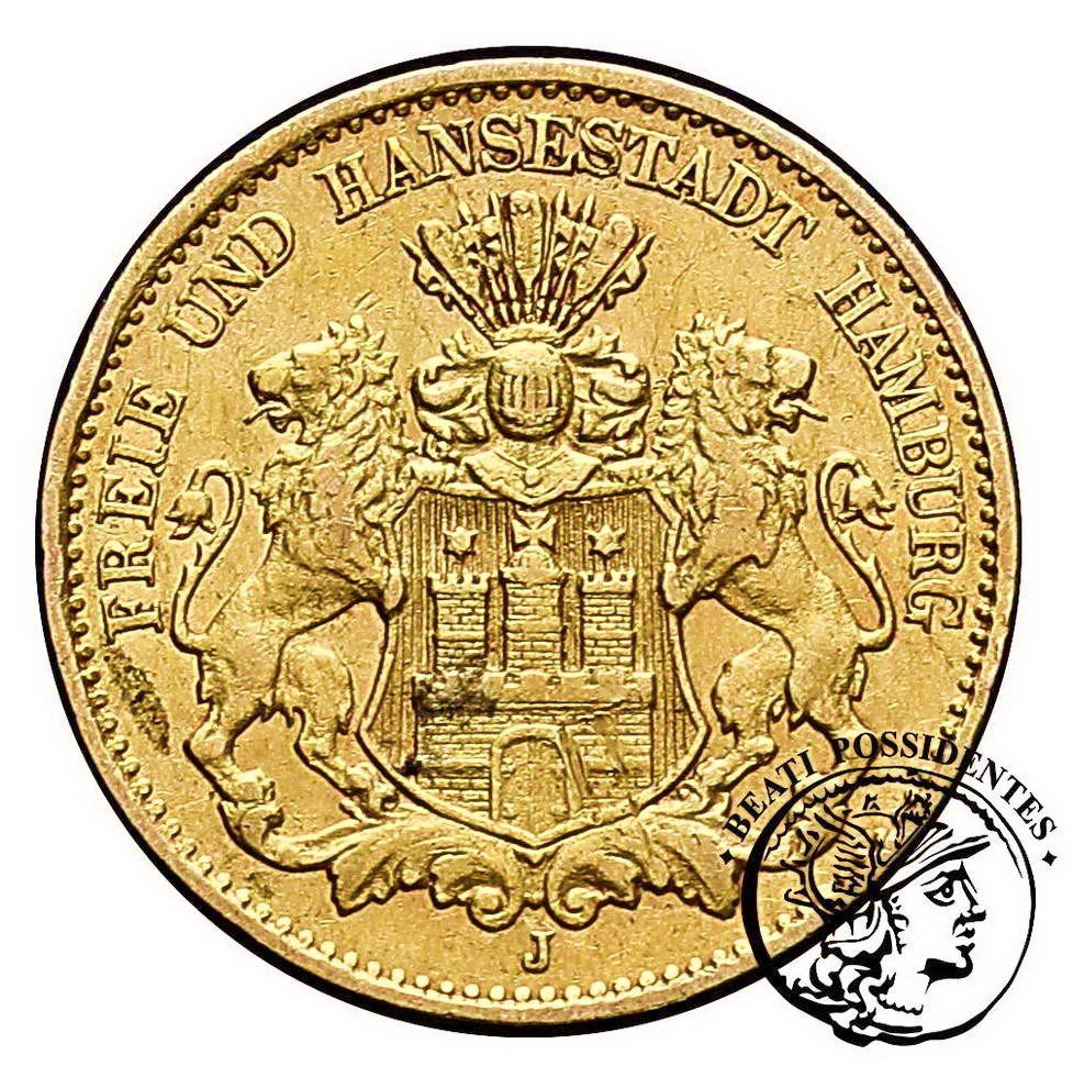 Niemcy Wolne Miasto Hamburg 10 Marek 1876 J R-RRR- st. 3