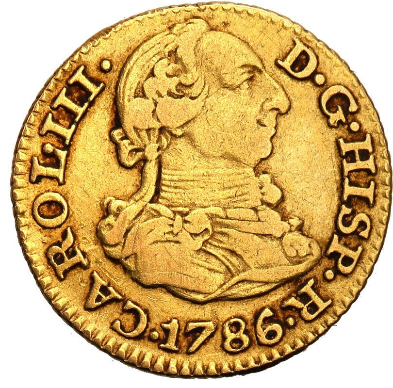 Hiszpania 1/2 escudo 1786 Madrid st.3