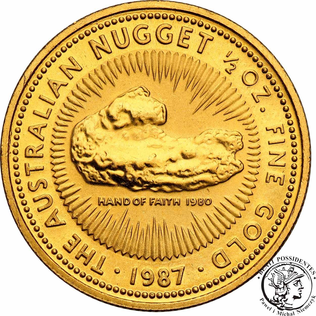 Australia 50 dolarów samorodek 1987 1/2 uncji złota st. 1