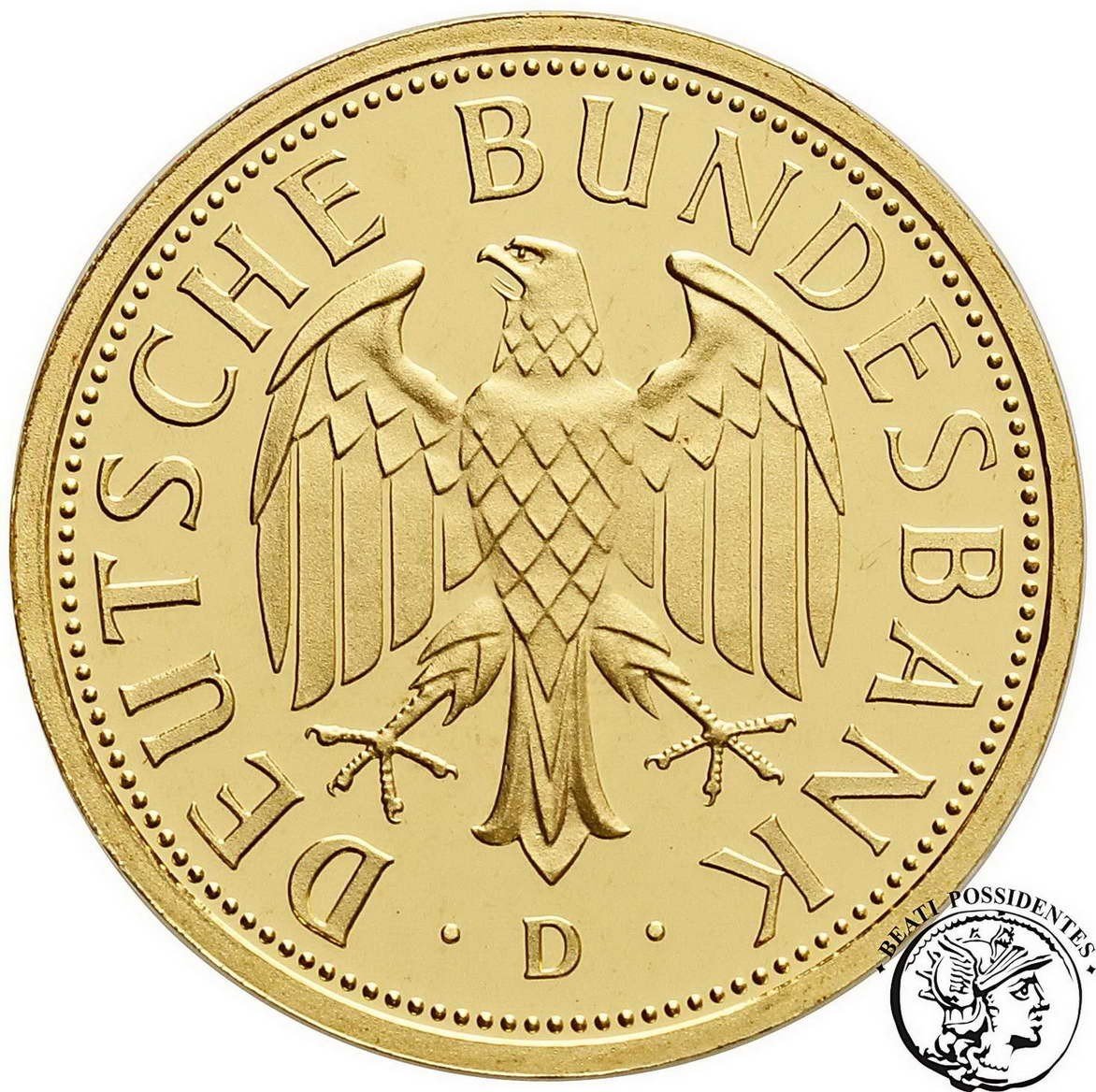 Niemcy 1 marka 2001 D-Monachium Złoto st, L