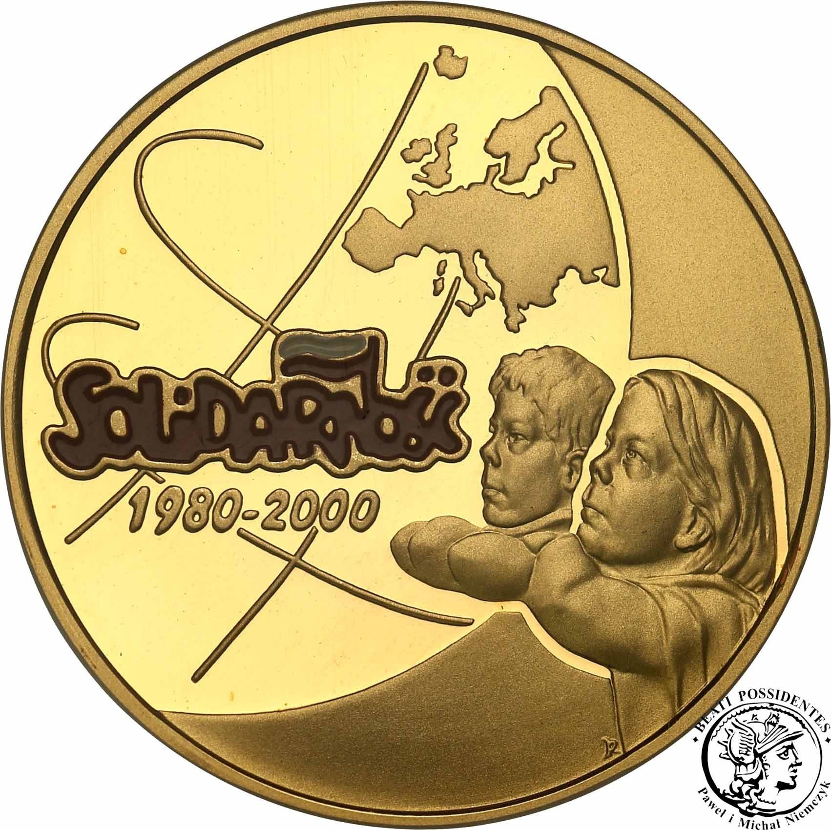 Polska III RP 200 złotych 2000 Solidarność - emalia PR70