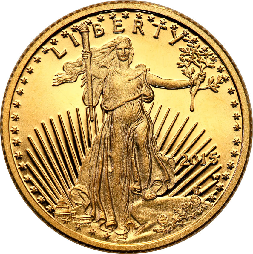 USA 10 dolarów 2015 (1/4 uncji złota) stempel lustrzany st.L