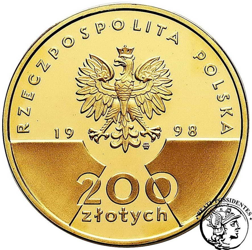 Polska III RP 200 złotych 1998 Jan Paweł II 20 lat Pontyfikatu st.L