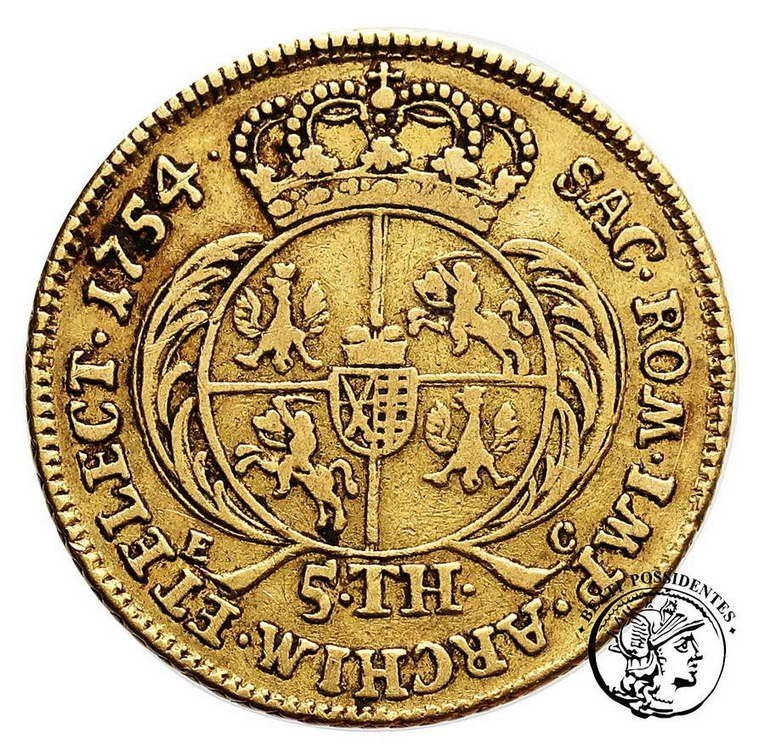 Polska August III Sas Augustdor (5Th) 1754 st. 3